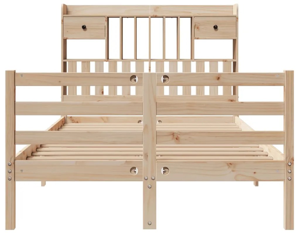 Cama com estante sem colchão 135x190 cm pinho maciço