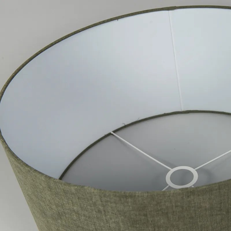 Abajur de tecido verde escuro 50/50/25