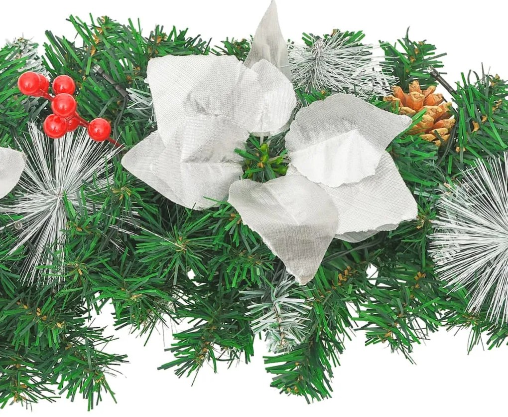 Grinalda de Natal com luzes LED 90 cm PVC verde