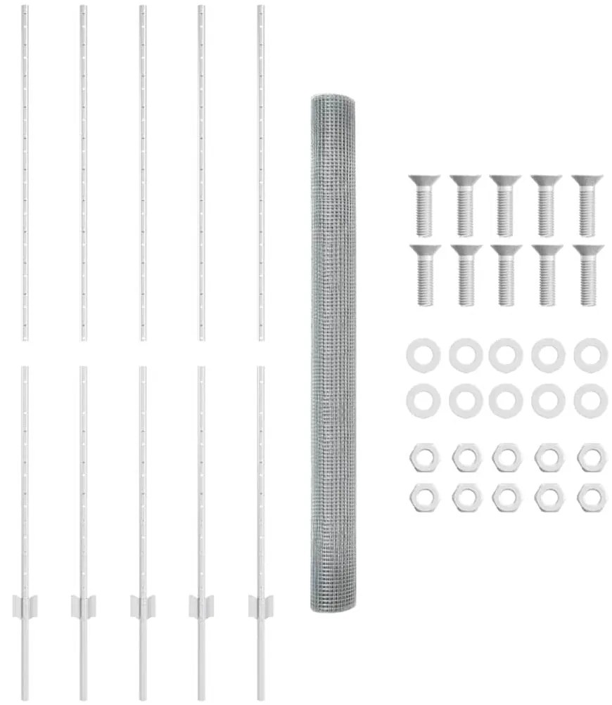 Conjunto de Cerca de Jardim Conjunto de 2 Aço galvanizado