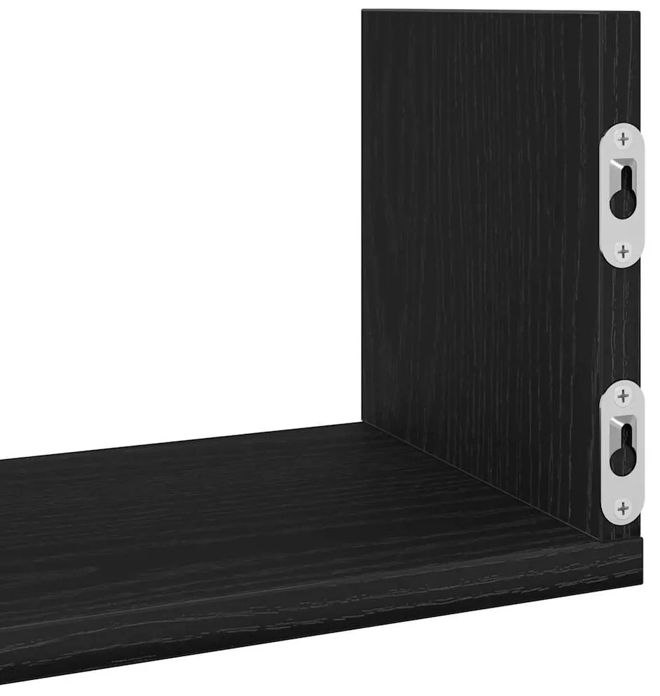 Prateleiras de parede 3 pcs deriv. de madeira carvalho preto