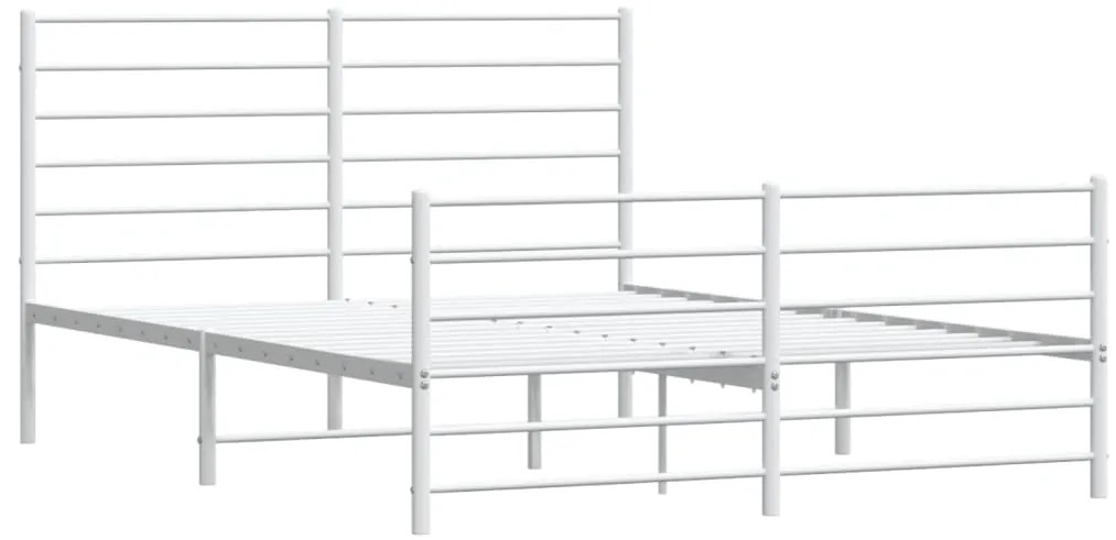 Estrutura de cama com cabeceira e pés 160x200 cm metal branco