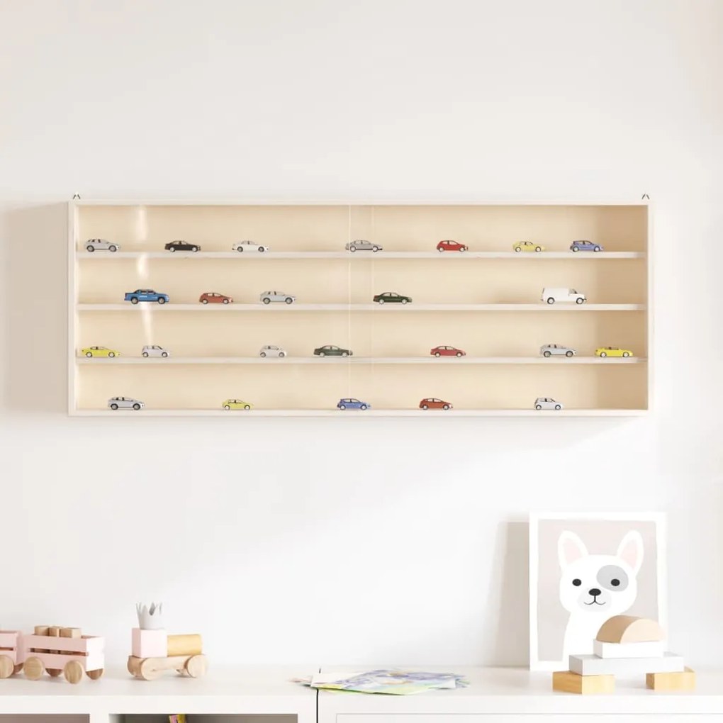 Vitrine de colecionador de madeira com portas 100x8,5x37 cm