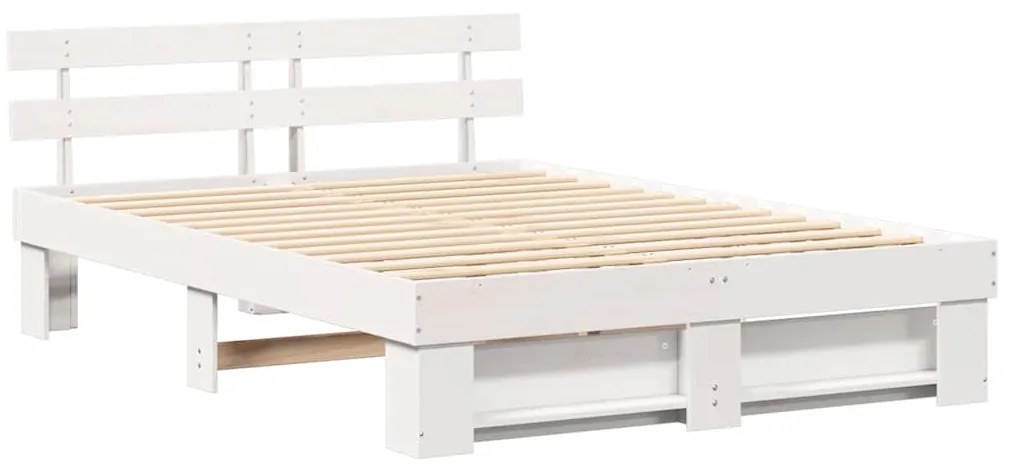Estrutura da Cama com cabeceira Branco 140 x 200 cm