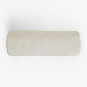 Cilindro Almofada 20x60 Cm Em Veludo Lesoto Veludo Branco Gardenia - Sklum