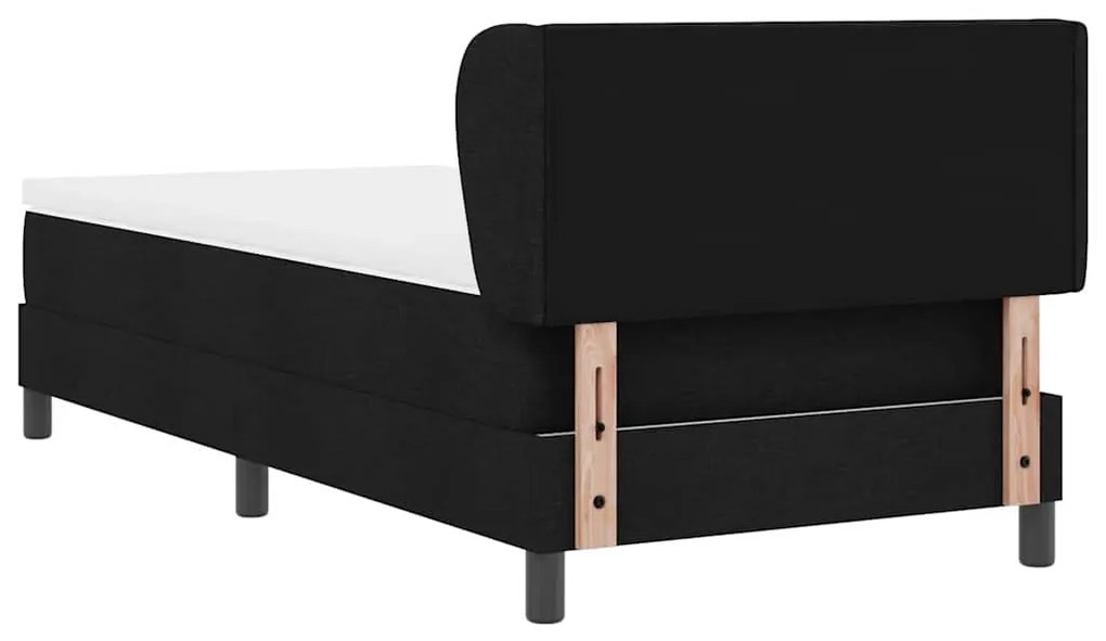Cama Box Spring vidaXL com Colchão Preto 100x200 cm Tecido