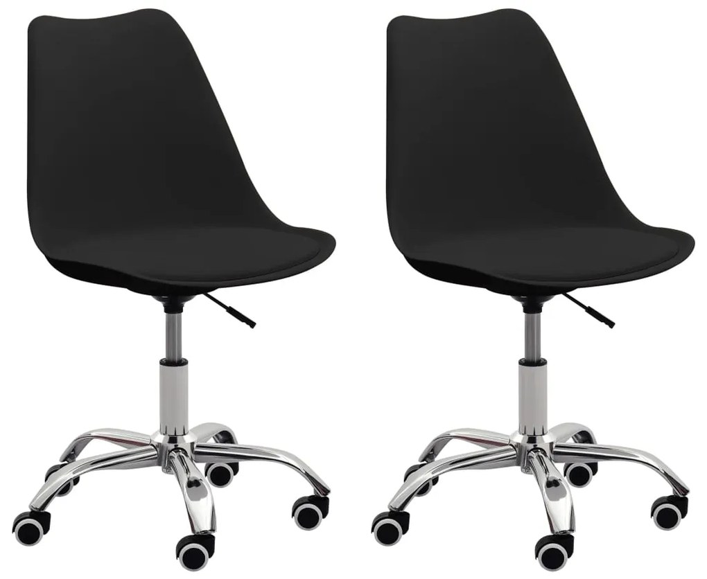 vidaXL Cadeiras de escritório 2 pcs couro artificial preto