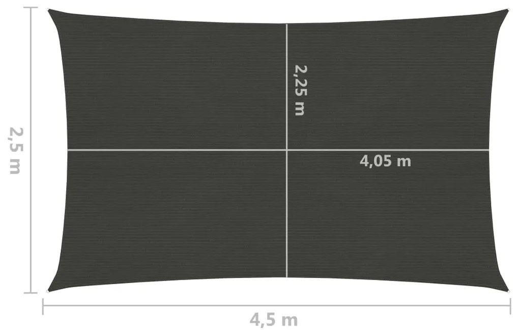 Para-sol estilo vela 160 g/m² 2,5x4,5 m PEAD antracite