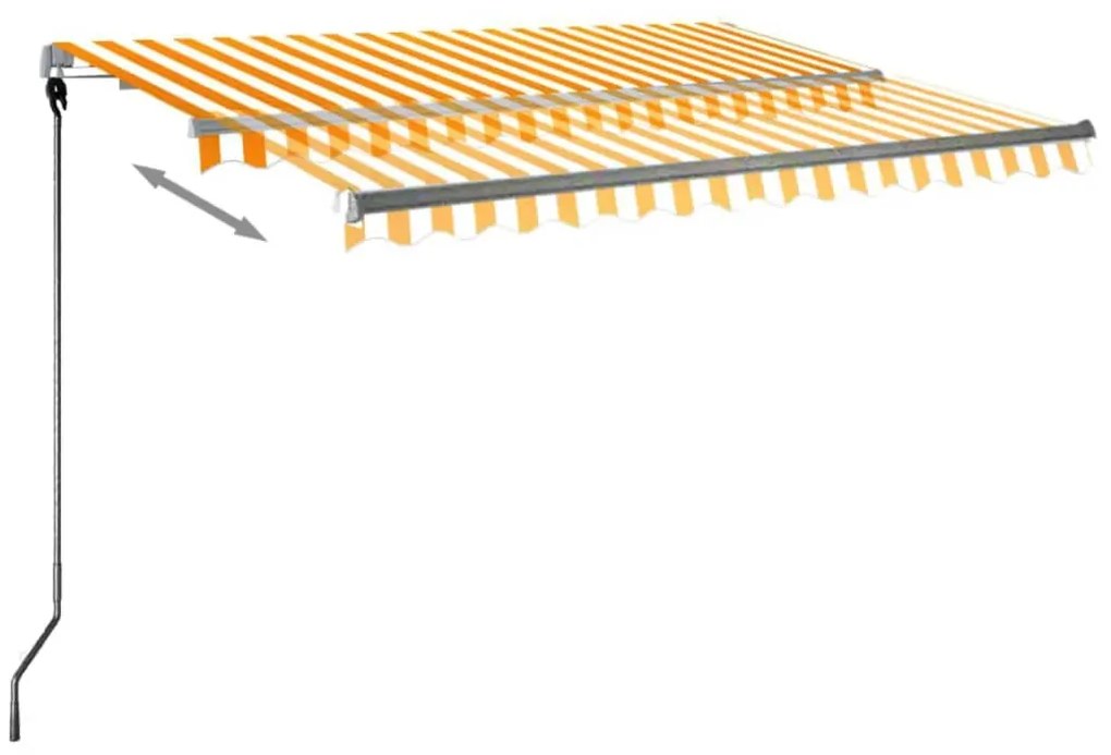 Toldo automático LED e sensor de vento 300x250cm amarelo/branco