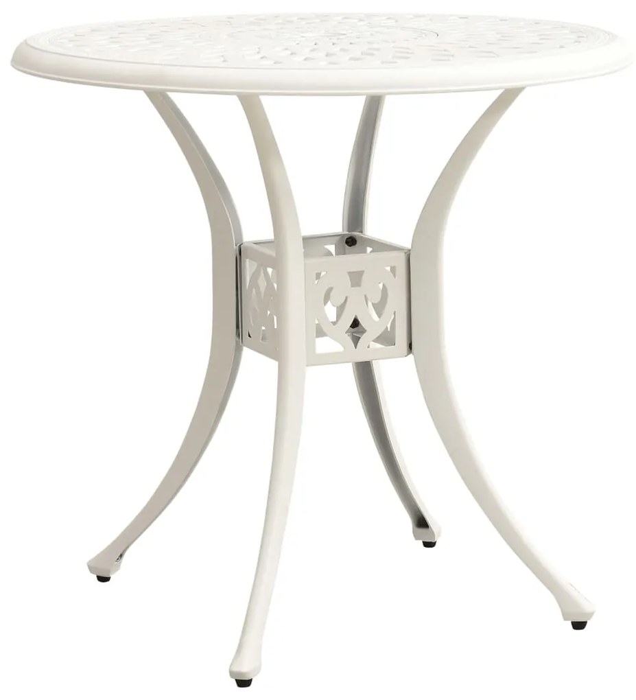 Mesa de jardim 78x78x72 cm alumínio fundido branco