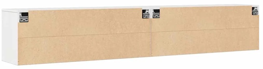 Armários de parede 2 pcs 100x30x35 cm pinho maciço branco