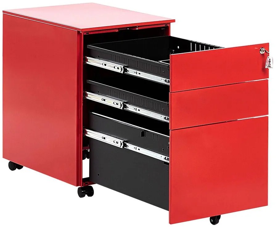 Armário de metal vermelho 39 x 50 cm CAMI Beliani