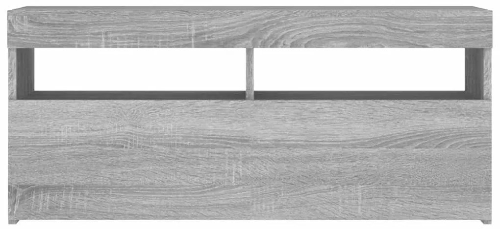 Móvel de TV com luzes LED 90x35x40 cm cinzento sonoma