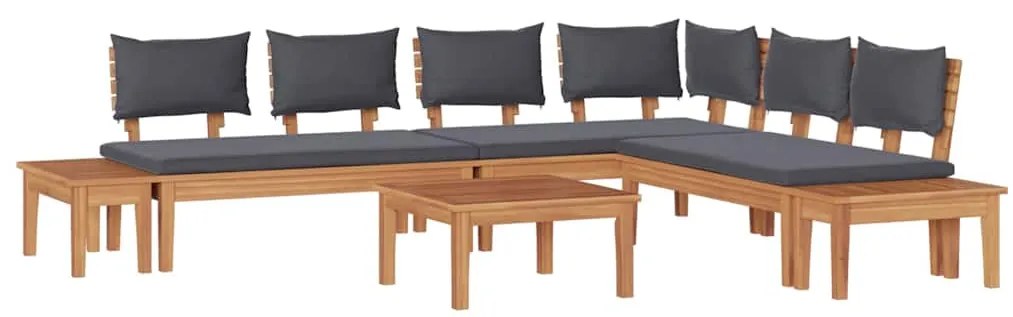Conjunto de Bancos de Jardim com cortinas 3 pcs