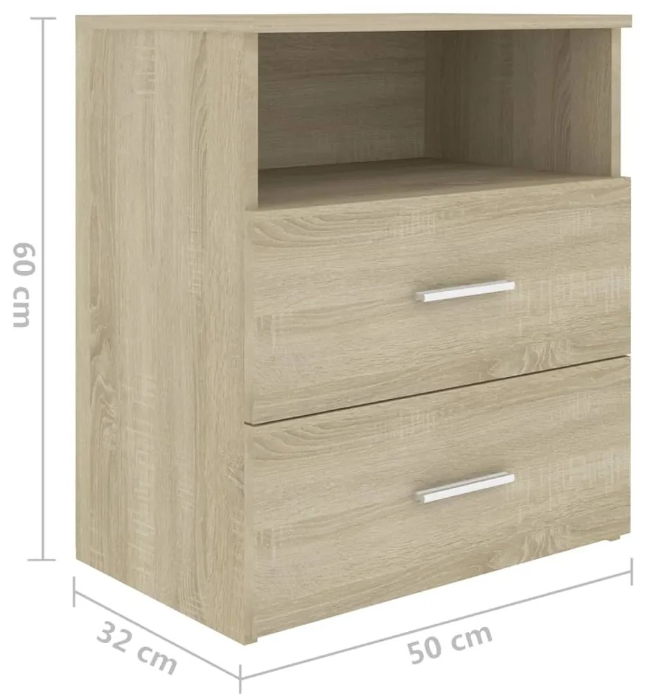 Mesa de cabeceira 50x32x60 cm cor carvalho sonoma