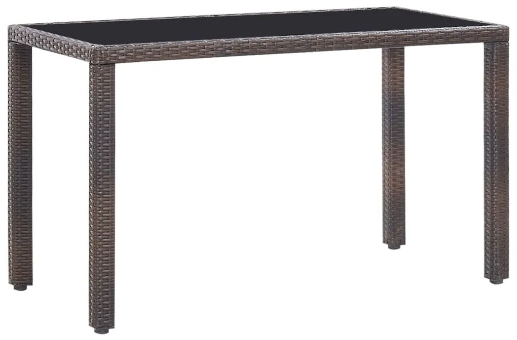 5 pcs conjunto de jantar exterior c/ almofadões vime castanho