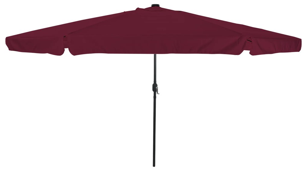 Guarda-sol vidaXL com Luzes LED ø395x245 cm Vermelho Bordeaux