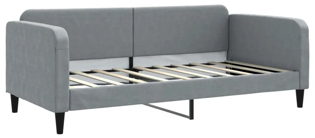 Sofá-cama com gavetão 90x190 cm tecido cinzento-claro