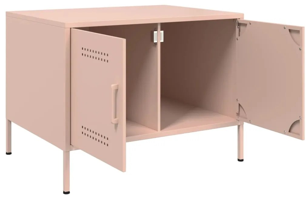 Mesa de centro 68x50x50,5 cm aço rosa
