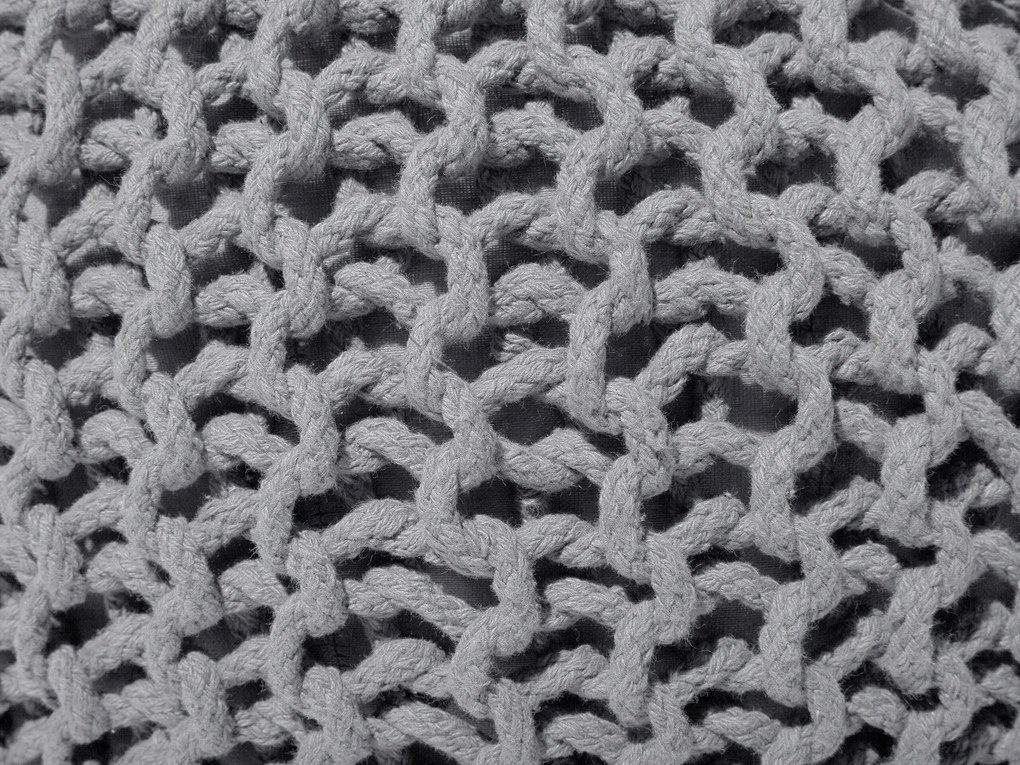 Pufe redondo em tricot cinzento escuro 50 x 35 cm CONRAD Beliani