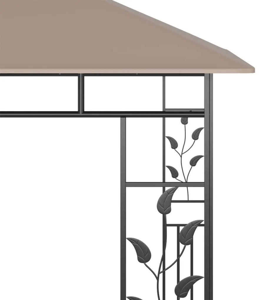 Gazebo c/ mosquiteiro e cordões luzes LED 3x3x2,73m cinza-acas.