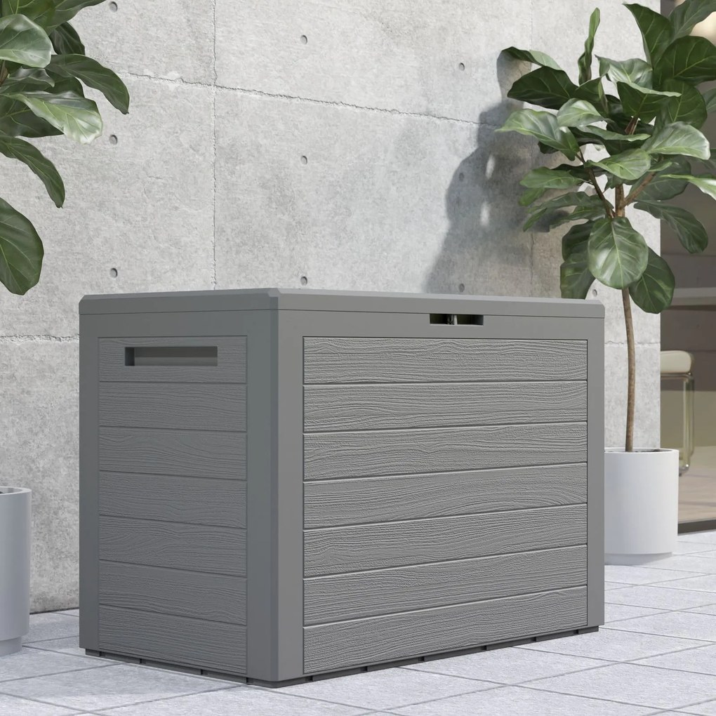 Caixa jardim de almofadas Lille 190L 78 x 44 x 55 cm cinzenta
