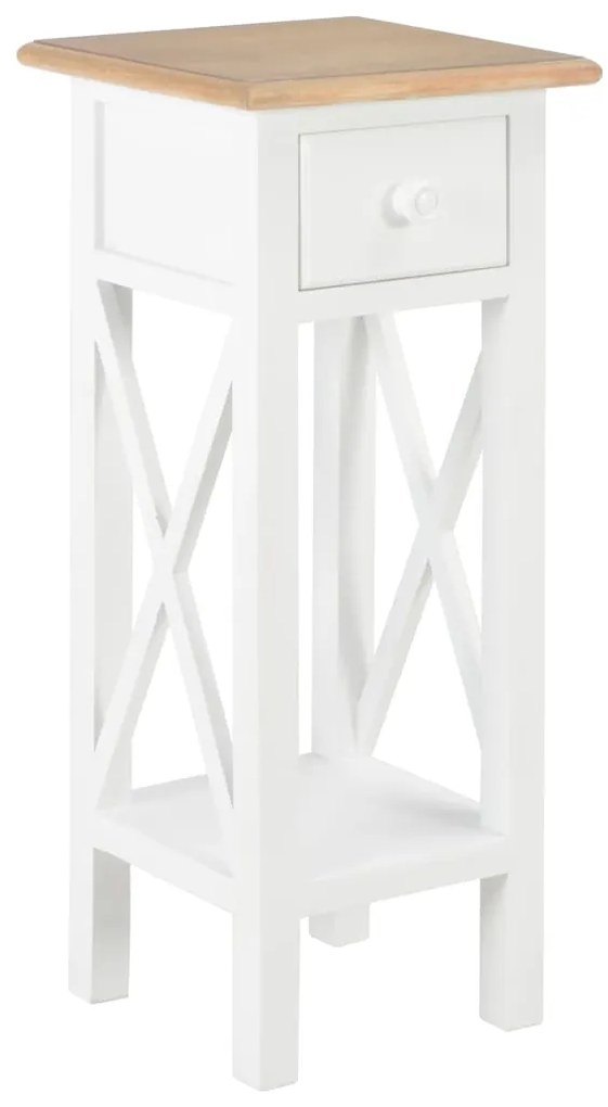 Mesa lateral 27x27x65,5 cm madeira branco