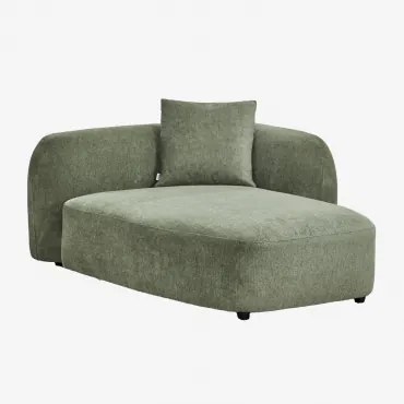 Chaise Longue Direito Para Sofá Modular Em Chenille Coco Tecido Chenille Verde Sálvia - Sklum