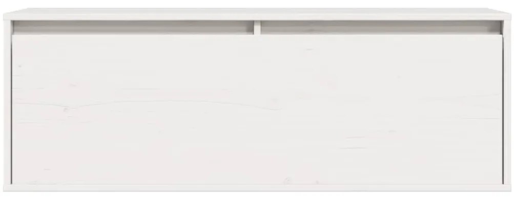 Armário de parede 100x30x35 cm madeira de pinho maciça branco