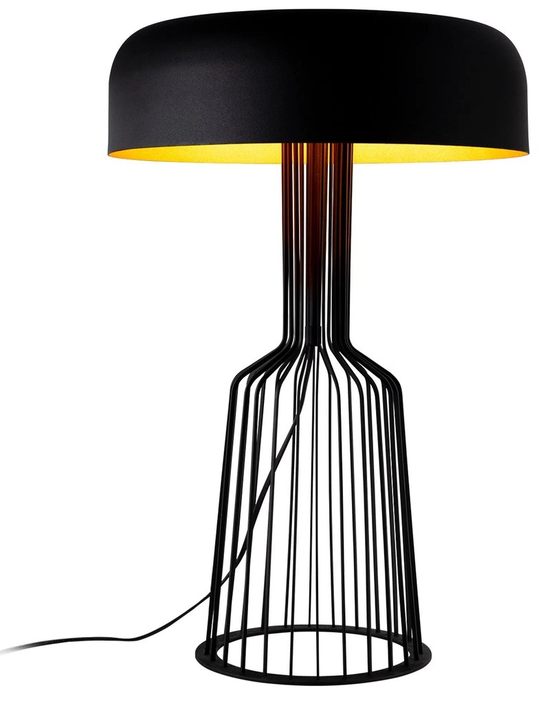 Candeeiro de Mesa Fellini – Preto e Dourado – 36 cm x 57 cm
