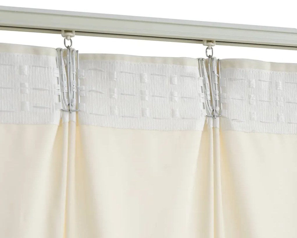 Cortinas blackout com ganchos 2 pcs 140x245 cm veludo cor creme