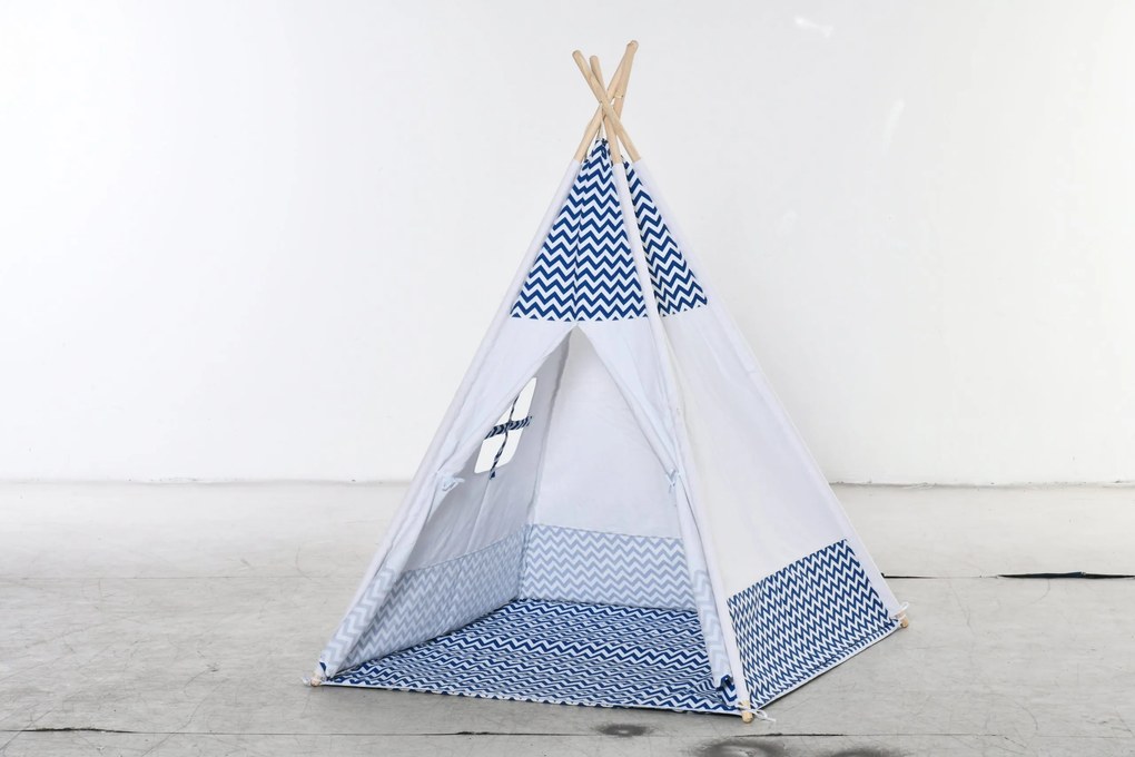 Tenda Tipi para Crianças acima de 3 Anos Tenda Infantil de Madeira Portátil com Janela Almofada e Bolsa de Transporte para Interiores e Exteriores 120