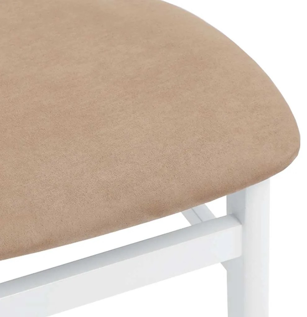 Cadeiras de jantar com almofadões 2 pcs madeira maciça branco