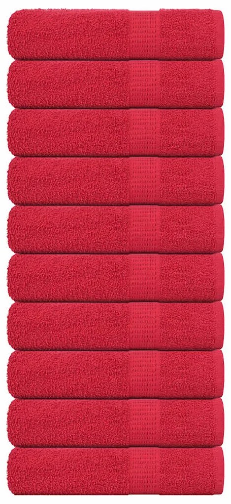 vidaXL Toalhas de banho 10 pcs 100x150cm 360 gsm 100% algodão vermelho