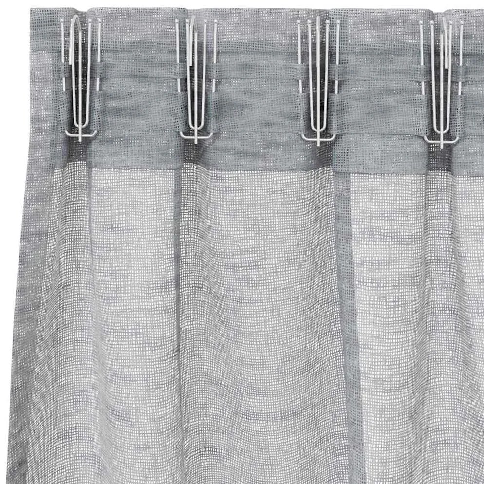 Cortinas 2 pcs Cinzento-escuro 140 x 260 cm Poliéster