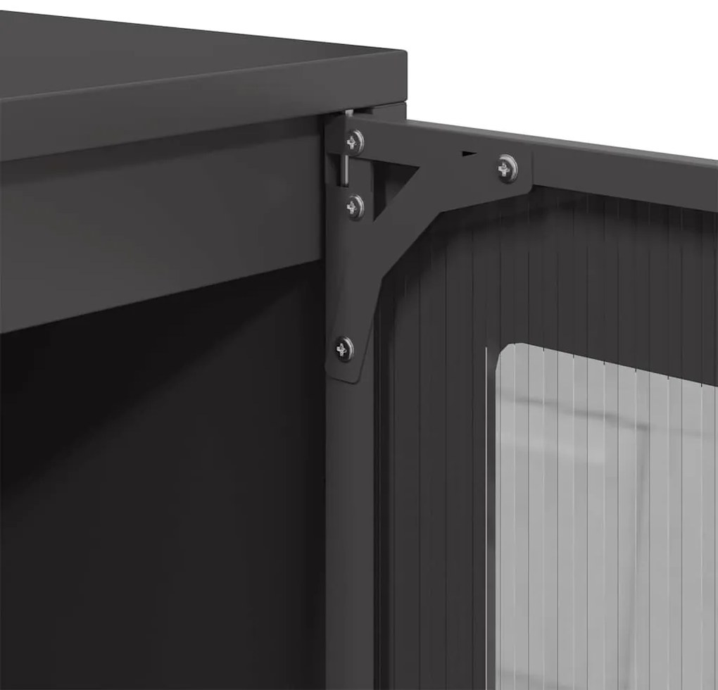 Aparador 100,5x39x107 cm aço laminado a frio preto