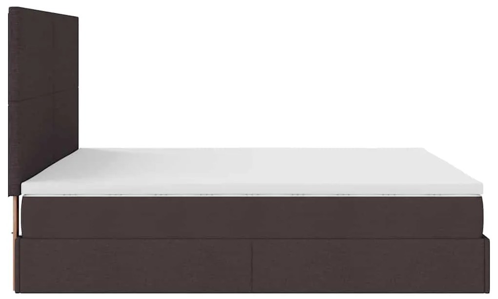 Estrutura de cama otomana com colchão 180x200cm castanho escuro