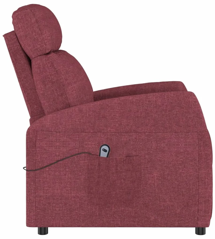 Poltrona elevatória tecido vermelho tinto
