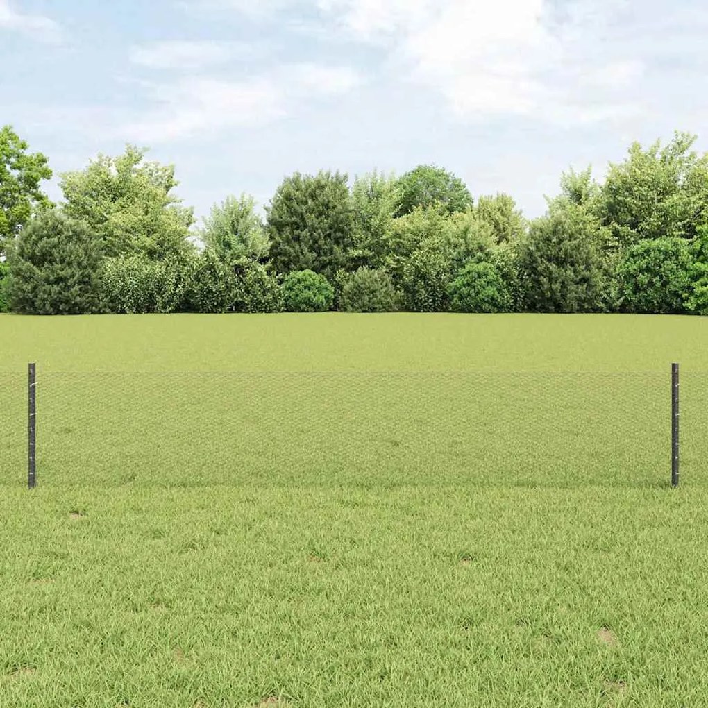 vidaXL Cerca com Postes Cinzeto 0.4 x 100 m Aço