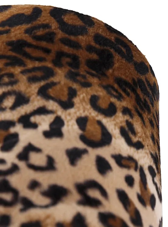 Abajur de veludo estampado de leopardo 20/20/20 interior dourado Clássico / Antigo