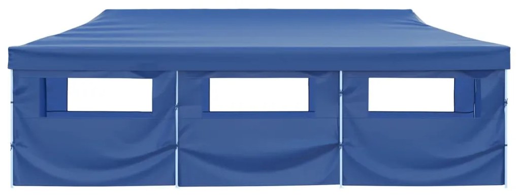 Tenda para festas pop-up dobrável c/ 8 paredes 3x9 m azul