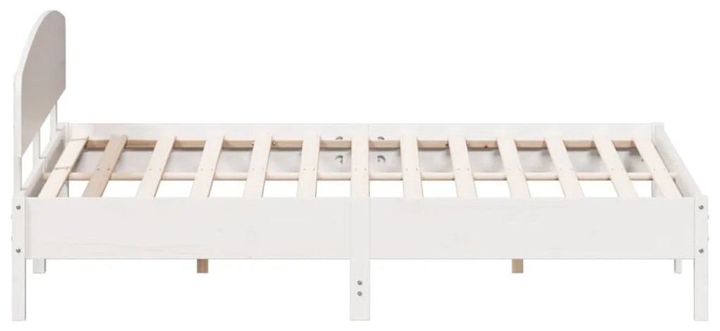 Cama sem colchão 200x200 cm madeira de pinho maciça branco