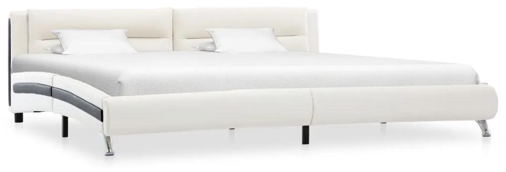 286845 vidaXL Estrutura de cama 160x200 cm couro artificial branco