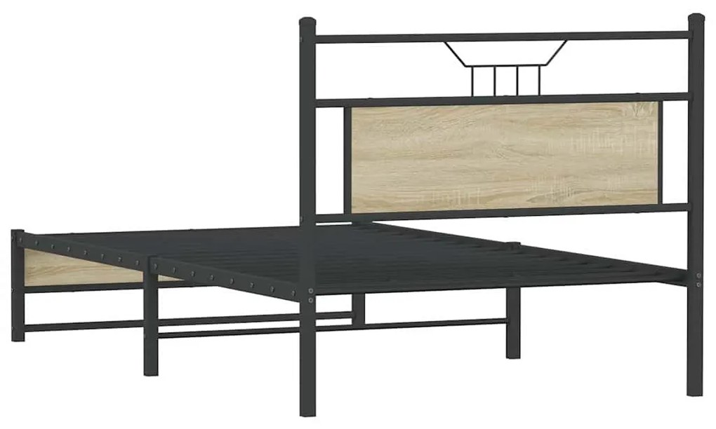 Estrutura de cama sem colchão 107x203 cm carvalho sonoma