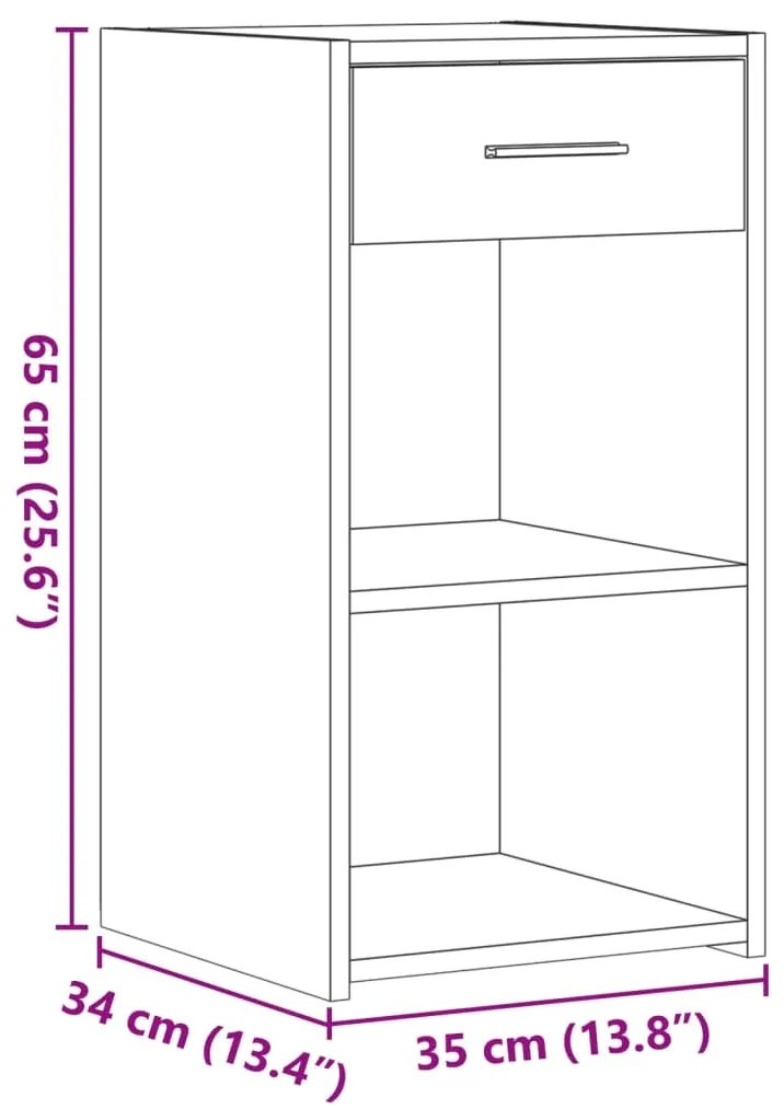 Mesas cabeceira 2pcs 35x34x65 cm derivados madeira cinza sonoma