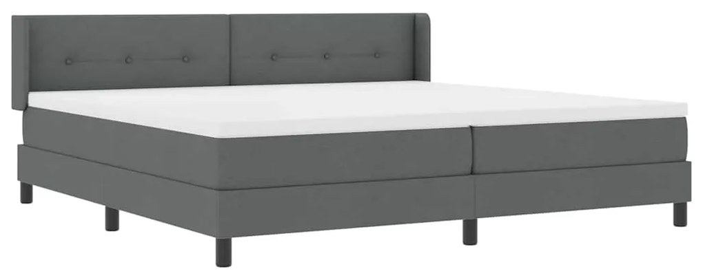 Cama Box Cinza Escuro com Colchão, 200x200 cm, Tecido