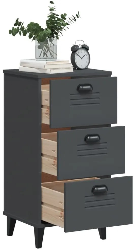 Mesa de cabeceira VIKEN derivados de madeira cinzento antracite