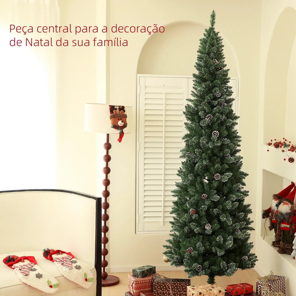 HOMCOM Árvore de Natal 225 cm Árvore de Natal Artificial com 980 Ramos