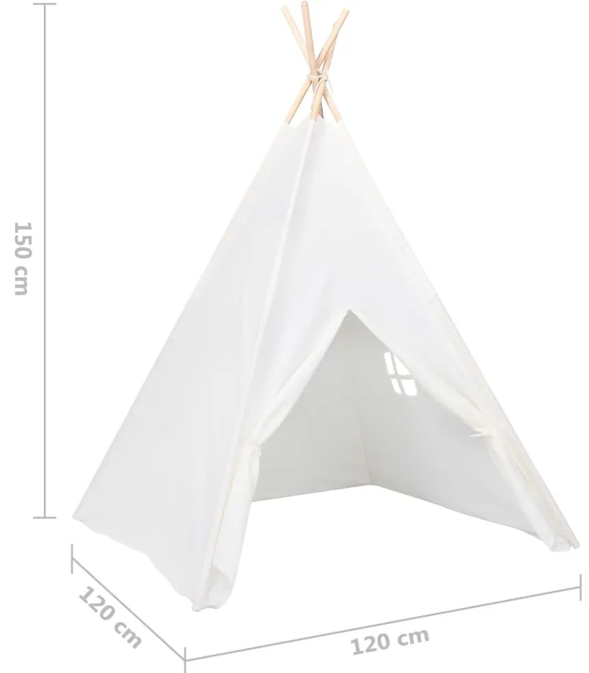 Tenda teepee infantil c/ saco 120x120x150cm pele pêssego branco