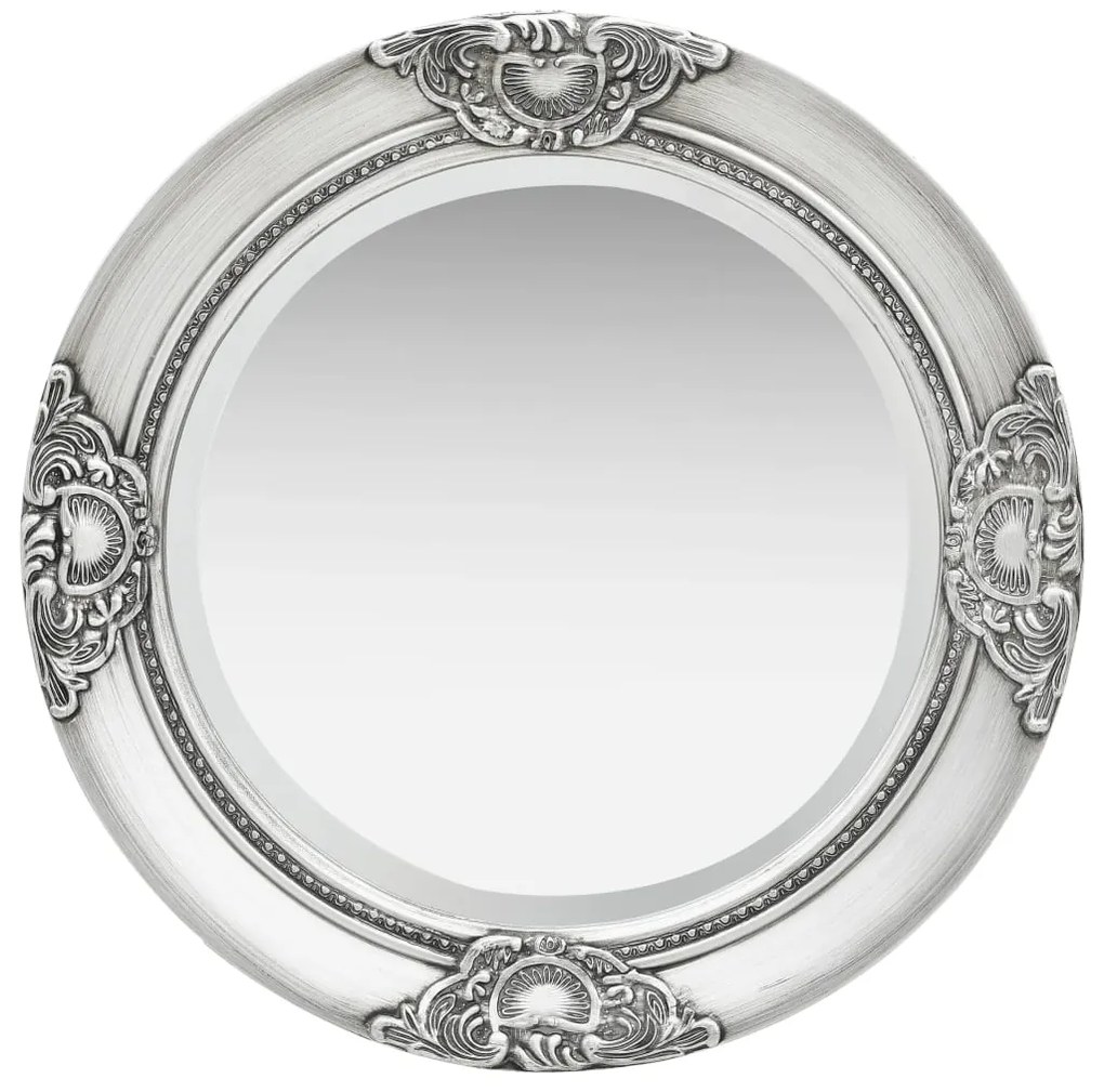 Espelho de parede estilo barroco 50 cm prateado